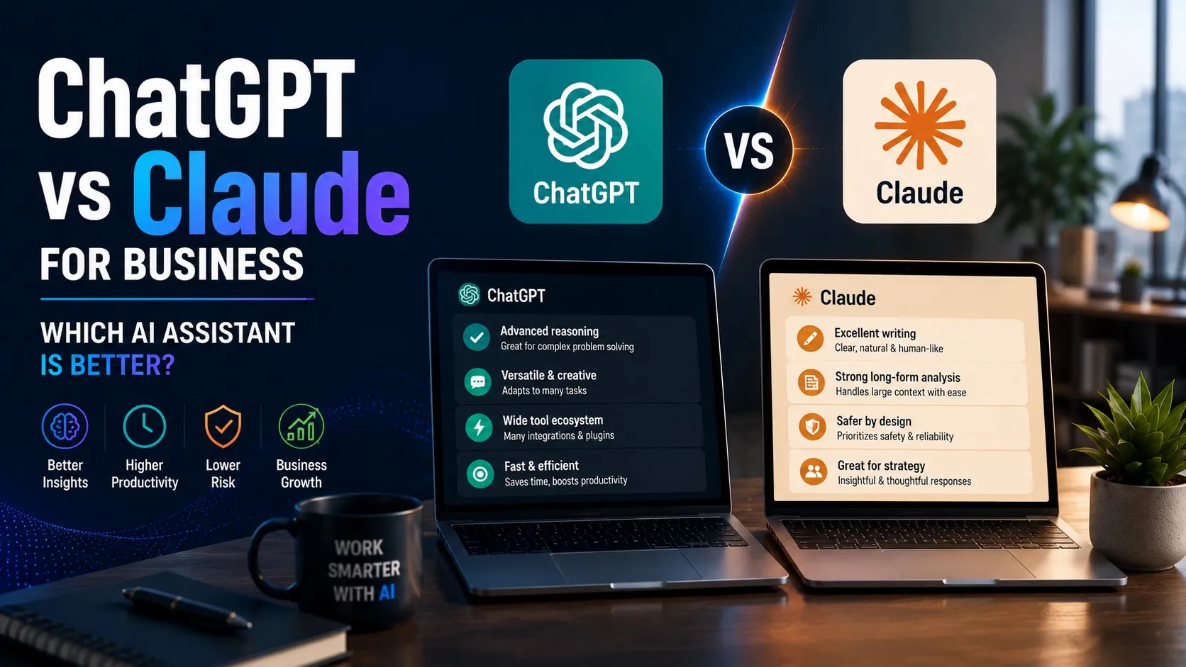 ChatGPT vs Claude for Business: Which AI Assistant Is Better? 1 ChatGPT vs Claude for Business Which AI Assistant Is Better? - Best AI Workflows