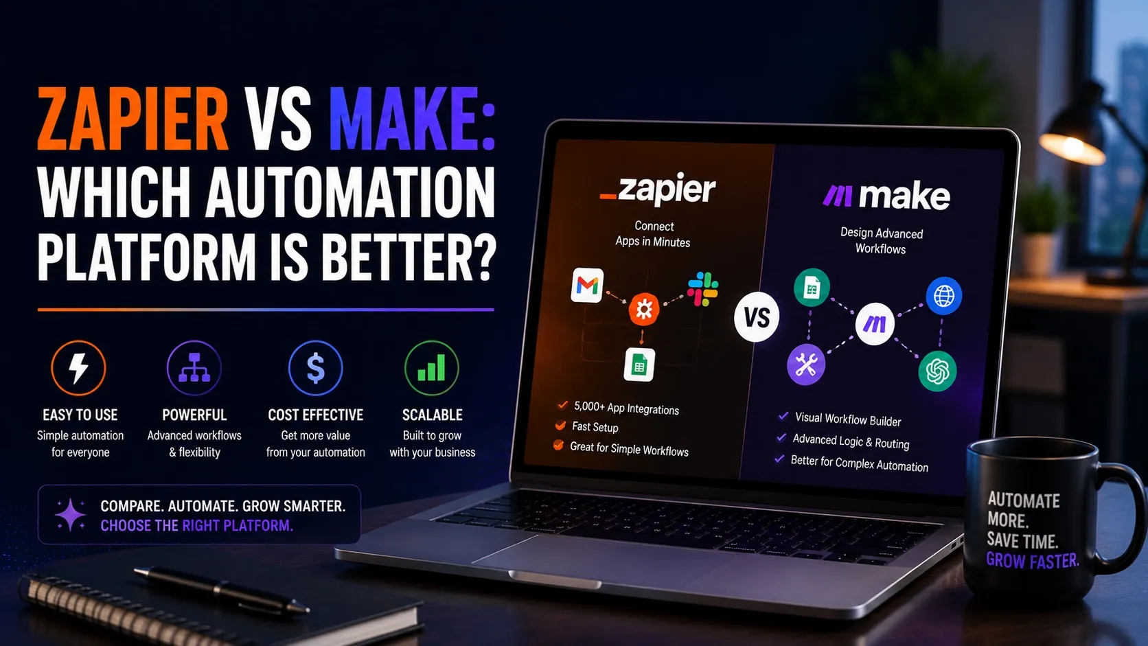 Zapier vs Make: Which Automation Platform Is Better? 1 Zapier vs Make Which Automation Platform Is Better - Best AI Workflows