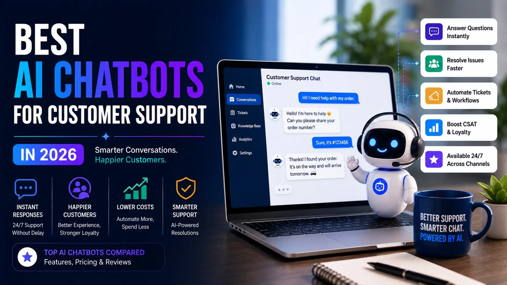 Best AI Chatbots for Customer Support in 2026 - Best AI Workflows