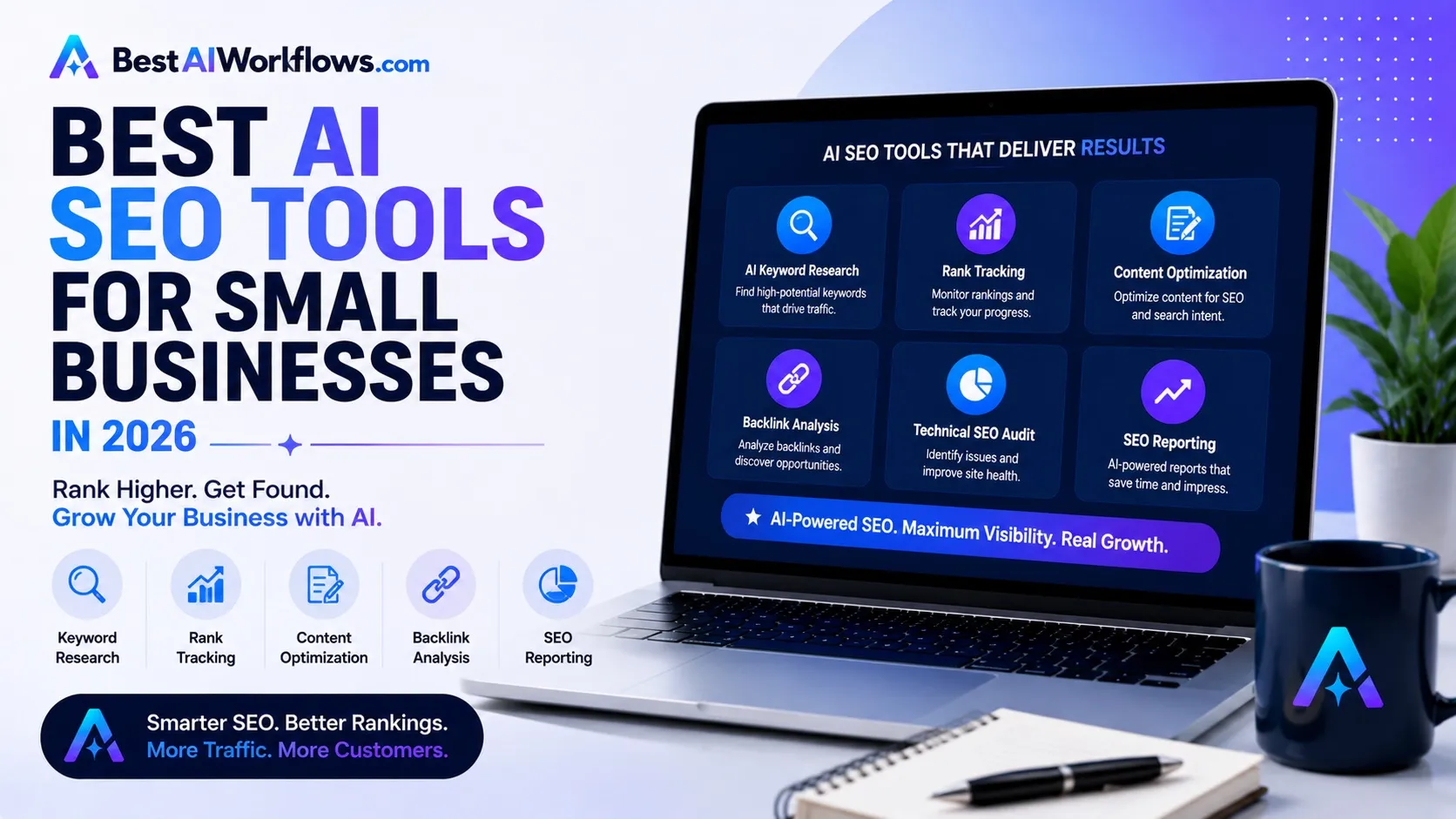 Best AI SEO Tools for Small Businesses in 2026 1 Best AI SEO Tools for Small Businesses in 2026 - Best AI Workflows