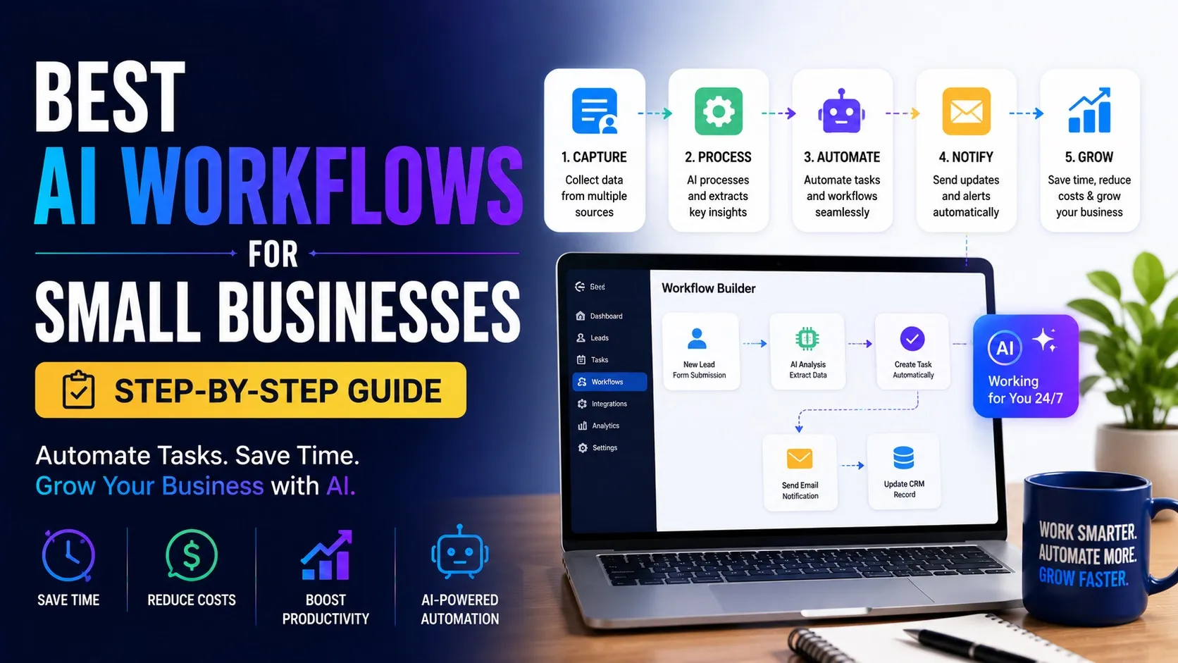 Best AI Workflows for Small Businesses (Step-by-Step Guide) 1 Best AI Workflows for Small Businesses (Step-by-Step Guide) - Best AI Workflows